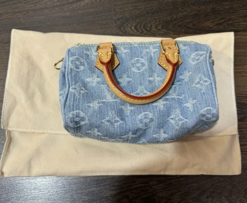 Click to view full screen Louis Vuitton M11212 Nano Speedy Sky Blue photo review